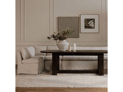 Fable Beige L Shape Slipcover 139.5" Dining Banquette - Ornate Home