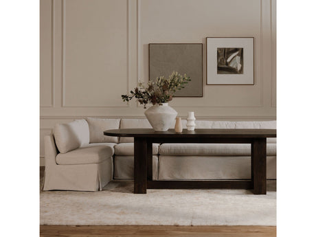 Fable Beige L Shape Slipcover 139.5" Dining Banquette - Ornate Home