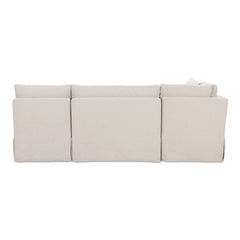 Fable Beige L Shape Slipcover 96" Dining Banquette - Ornate Home