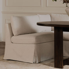 Fable Beige Slipcover Dining Chair and Half - Ornate Home