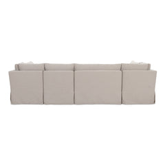 Fable Beige U Shape Slipcover Dining Banquette 121 in - Ornate Home