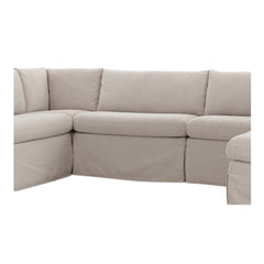 Fable Beige U Shape Slipcover Dining Banquette 121 in - Ornate Home