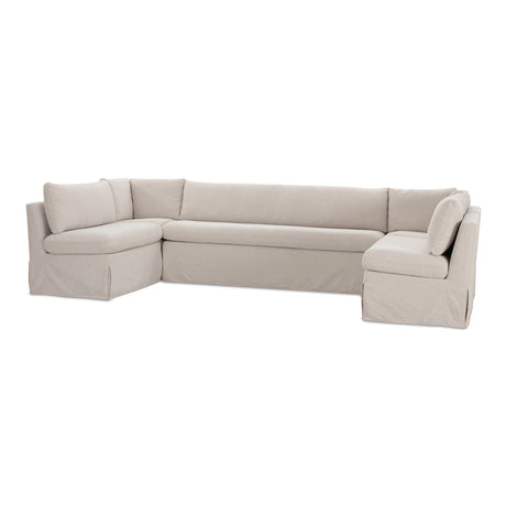 Fable Beige U Shape Slipcover Dining Banquette 129 in - Ornate Home