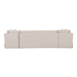 Fable Beige U Shape Slipcover Dining Banquette 129 in - Ornate Home