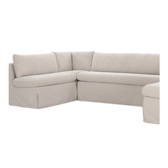 Fable Beige U Shape Slipcover Dining Banquette 129 in - Ornate Home
