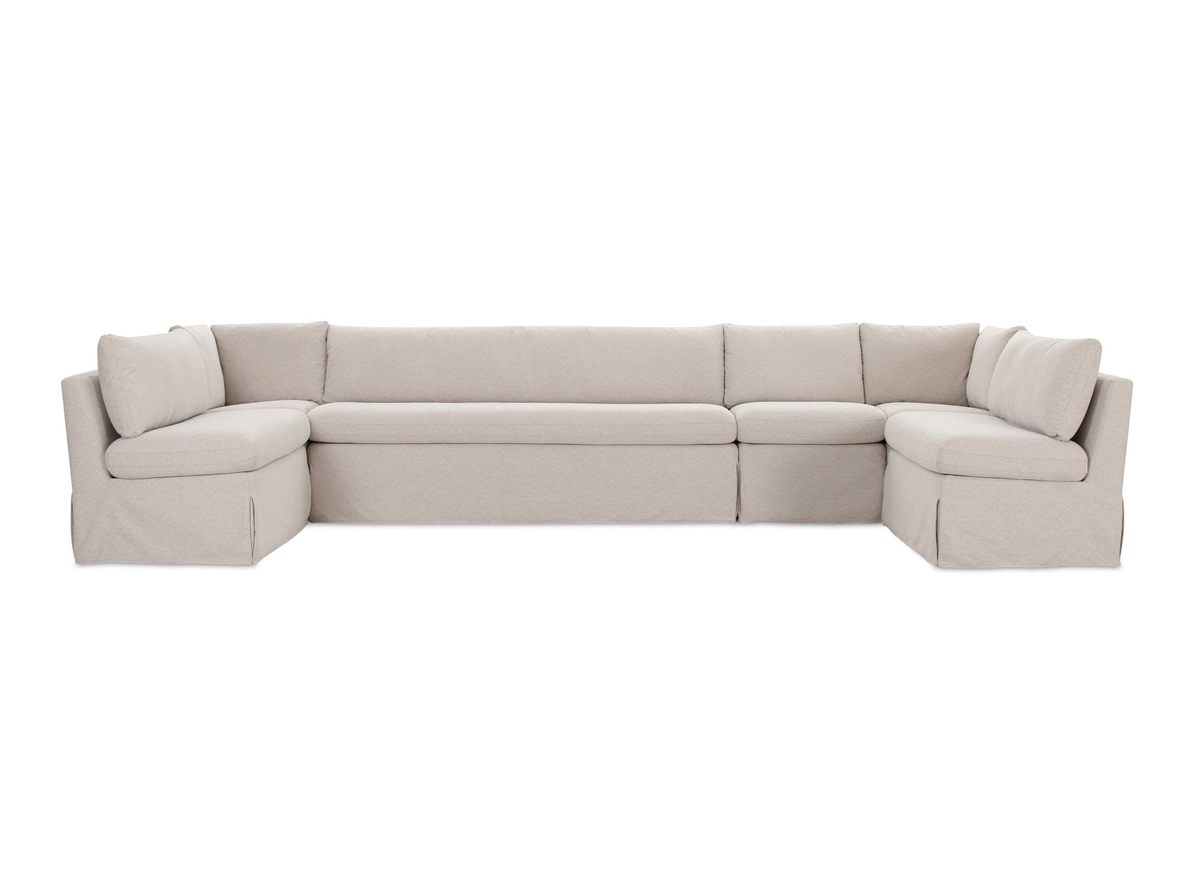 Fable Beige U Shape Slipcover Dining Banquette 154 in - Ornate Home