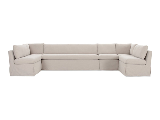 Fable Beige U Shape Slipcover Dining Banquette 154 in - Ornate Home