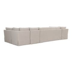 Fable Beige U Shape Slipcover Dining Banquette 154 in - Ornate Home