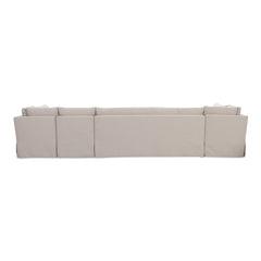Fable Beige U Shape Slipcover Dining Banquette 154 in - Ornate Home
