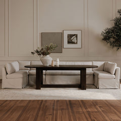 Fable Beige U Shape Slipcover Dining Banquette 154 in - Ornate Home