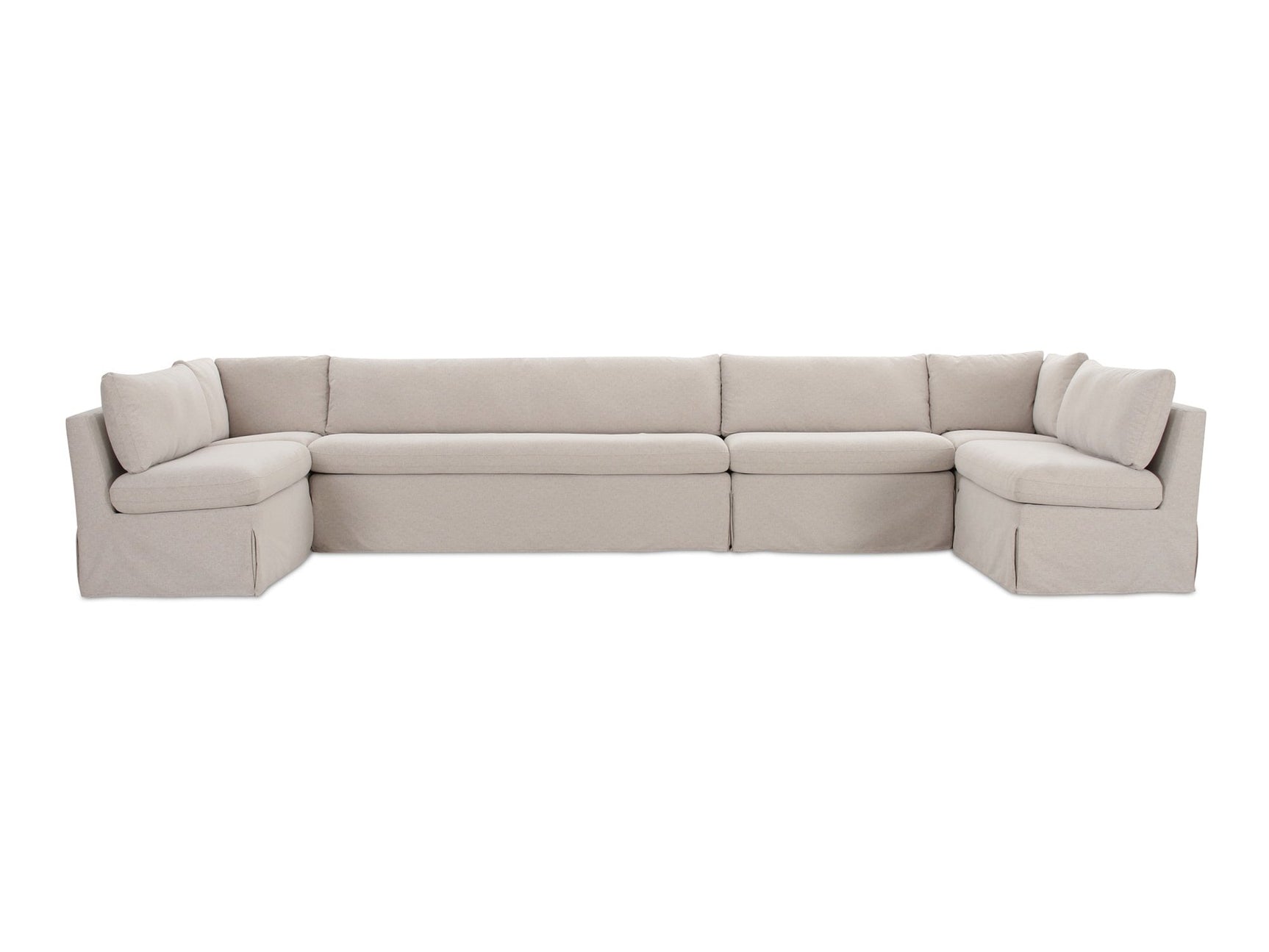 Fable Beige U Shape Slipcover Dining Banquette 168 in - Ornate Home
