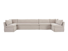 Fable Beige U Shape Slipcover Dining Banquette 168 in - Ornate Home