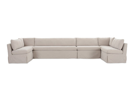 Fable Beige U Shape Slipcover Dining Banquette 168 in - Ornate Home