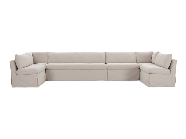 Fable Beige U Shape Slipcover Dining Banquette 168 in - Ornate Home