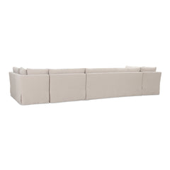 Fable Beige U Shape Slipcover Dining Banquette 168 in - Ornate Home