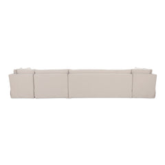 Fable Beige U Shape Slipcover Dining Banquette 168 in - Ornate Home