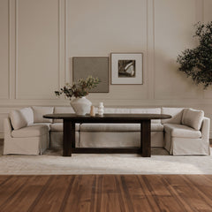 Fable Beige U Shape Slipcover Dining Banquette 168 in - Ornate Home