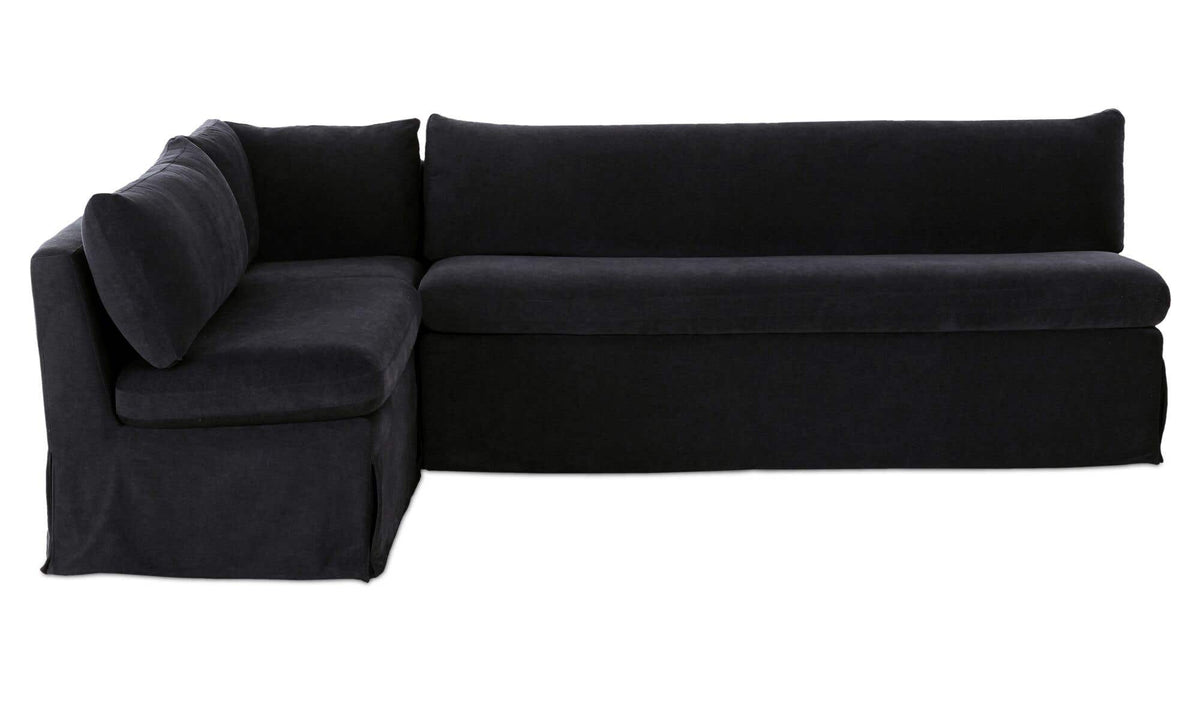 Fable Black 100.5 in L-Shape Slipcover Dining Banquette - Ornate Home