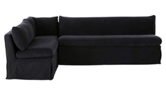 Fable Black 100.5 in L-Shape Slipcover Dining Banquette - Ornate Home