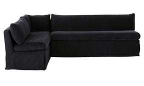Fable Black 100.5 in L-Shape Slipcover Dining Banquette - Ornate Home