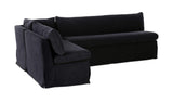Fable Black 100.5 in L-Shape Slipcover Dining Banquette - Ornate Home