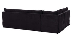 Fable Black 100.5 in L-Shape Slipcover Dining Banquette - Ornate Home