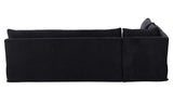 Fable Black 100.5 in L-Shape Slipcover Dining Banquette - Ornate Home
