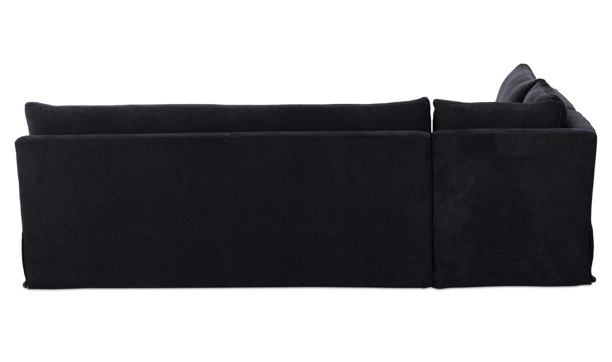 Fable Black 100.5 in L-Shape Slipcover Dining Banquette - Ornate Home