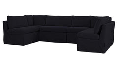 Fable Black 121 in U-Shape Slipcover Dining Banquette - Ornate Home