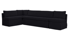 Fable Black 125.5 in L-Shape Slipcover Dining Banquette - Ornate Home