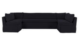Fable Black 129 in U-Shape Slipcover Dining Banquette - Ornate Home