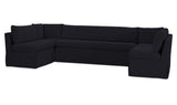 Fable Black 129 in U-Shape Slipcover Dining Banquette - Ornate Home