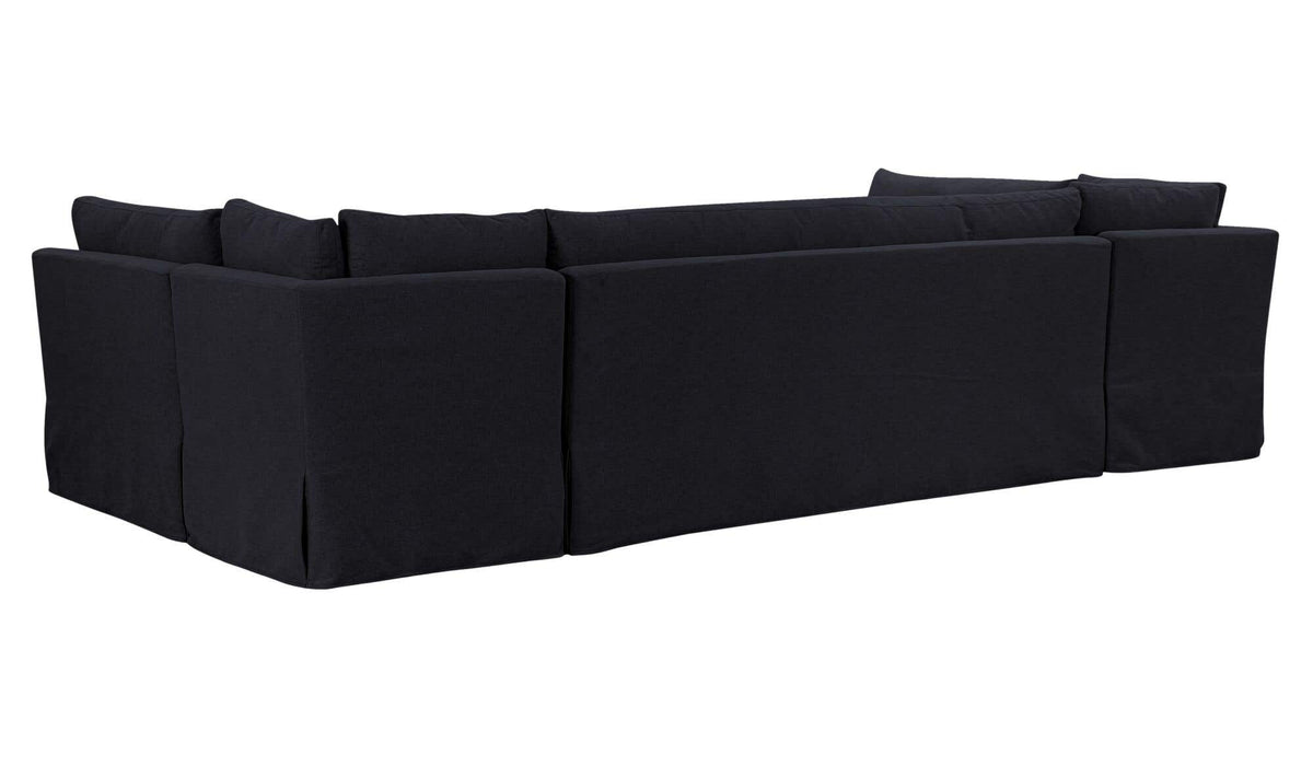 Fable Black 129 in U-Shape Slipcover Dining Banquette - Ornate Home