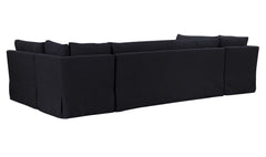 Fable Black 129 in U-Shape Slipcover Dining Banquette - Ornate Home