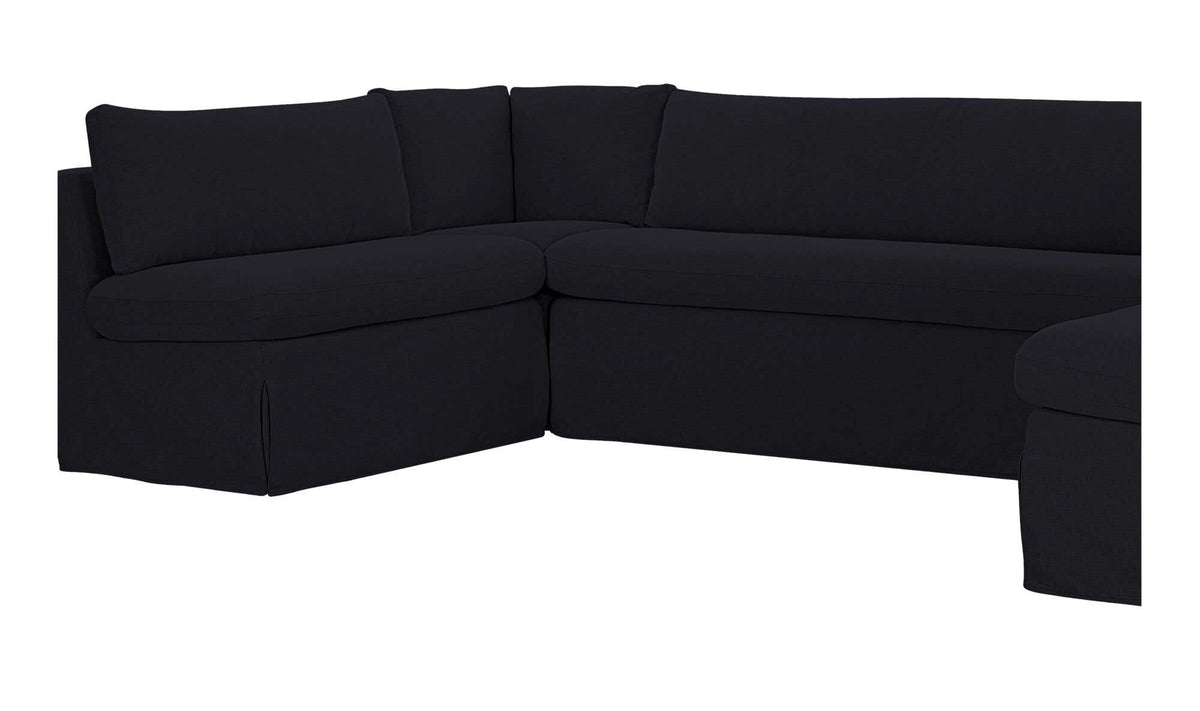 Fable Black 129 in U-Shape Slipcover Dining Banquette - Ornate Home