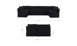 Fable Black 129 in U-Shape Slipcover Dining Banquette - Ornate Home