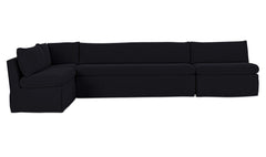 Fable Black 139.5 in L-Shape Slipcover Dining Banquette - Ornate Home