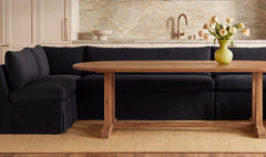 Fable Black 139.5 in L-Shape Slipcover Dining Banquette - Ornate Home