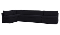 Fable Black 139.5 in L-Shape Slipcover Dining Banquette - Ornate Home