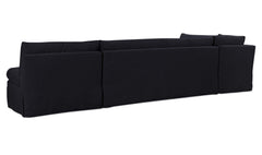 Fable Black 139.5 in L-Shape Slipcover Dining Banquette - Ornate Home