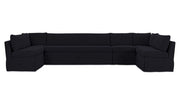 Fable Black 154 in U-Shape Slipcover Dining Banquette - Ornate Home