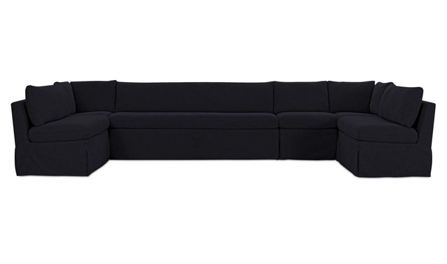 Fable Black 154 in U-Shape Slipcover Dining Banquette - Ornate Home