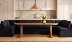Fable Black 154 in U-Shape Slipcover Dining Banquette - Ornate Home
