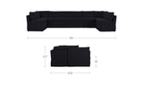 Fable Black 154 in U-Shape Slipcover Dining Banquette - Ornate Home