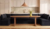 Fable Black 168 in U-Shape Slipcover Dining Banquette - Ornate Home