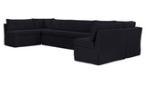 Fable Black 168 in U-Shape Slipcover Dining Banquette - Ornate Home