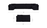 Fable Black 168 in U-Shape Slipcover Dining Banquette - Ornate Home