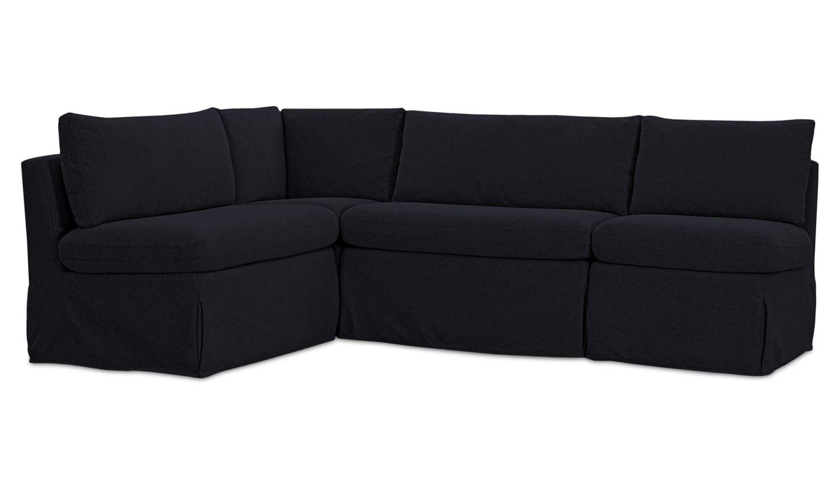 Fable Black 96 in L-Shape Slipcover Dining Banquette - Ornate Home