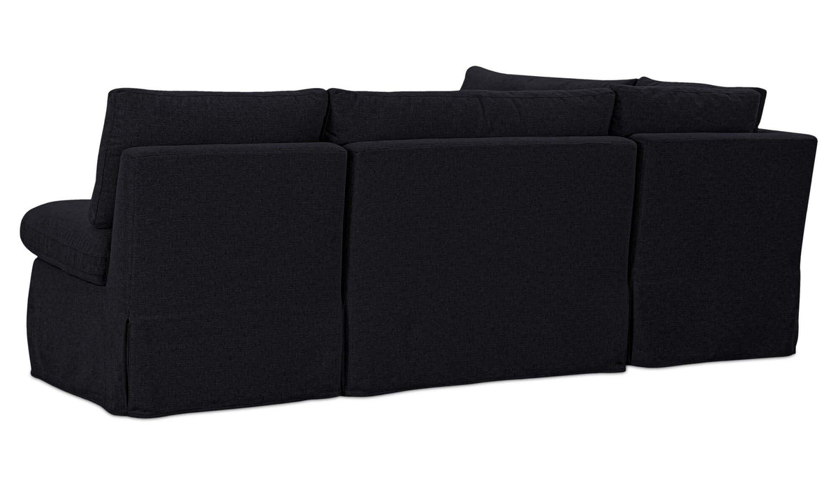 Fable Black 96 in L-Shape Slipcover Dining Banquette - Ornate Home