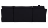 Fable Black 96 in L-Shape Slipcover Dining Banquette - Ornate Home